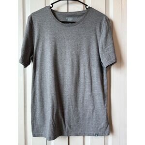 Basic MAN Men's T-Shirt Gray Size M Soft Cotton Crew Neck Short Sleeve Lightweig